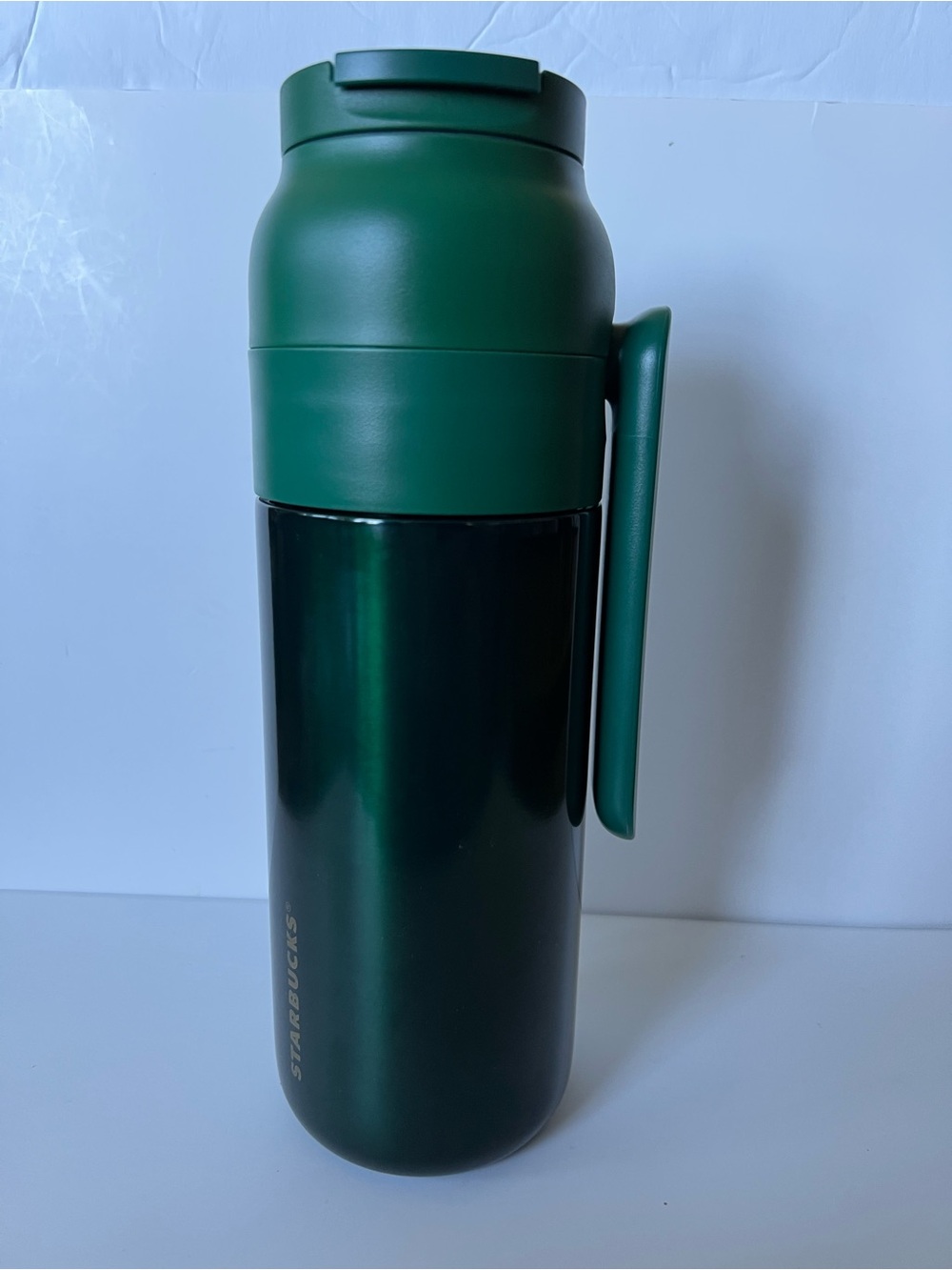 Starbucks Green Vacuum Insulated Tumbler Pop Out/Pop In Handle